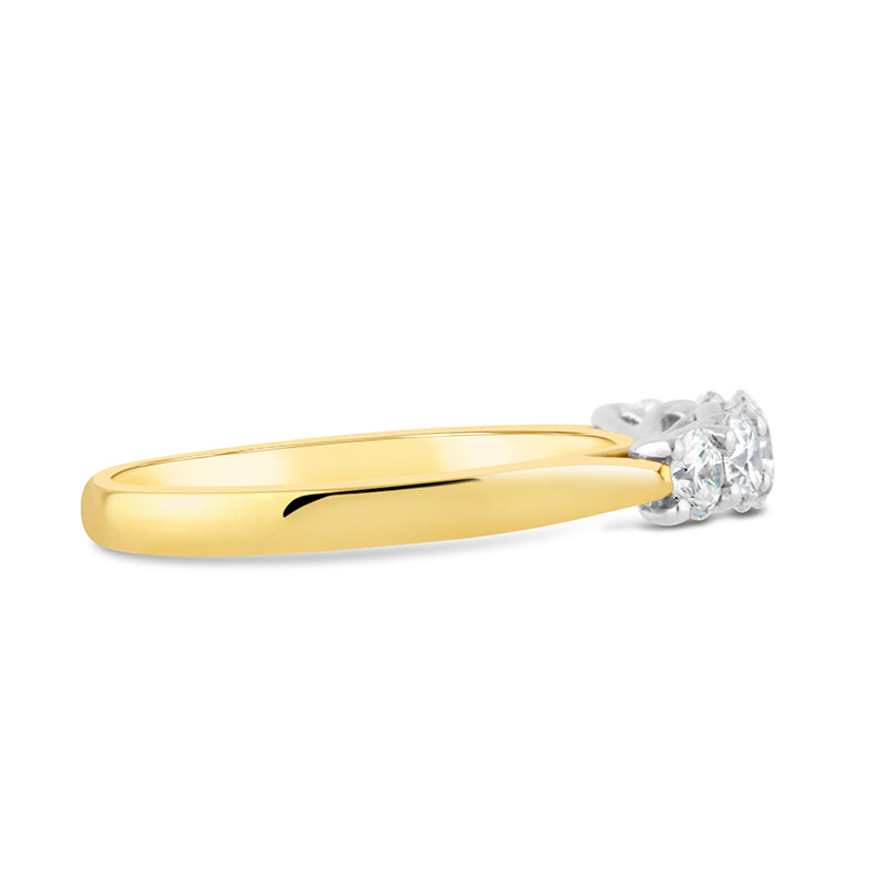 Round Brilliant Cut Five Stone Diamond Ring 0.84ct