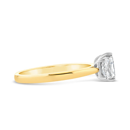 Radiant Cut Diamond Three Stone Trilogy Ring 1.25ct