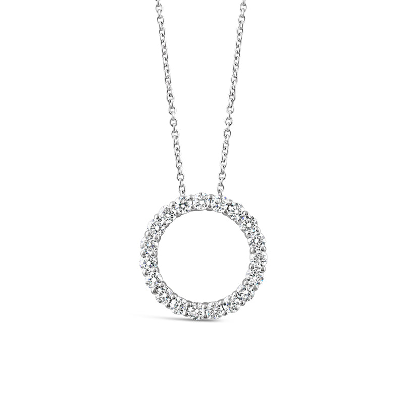 Round Brilliant Cut Diamond Open Circle Pendant 0.99ct