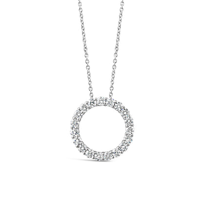 Round Brilliant Cut Diamond Open Circle Pendant 0.99ct