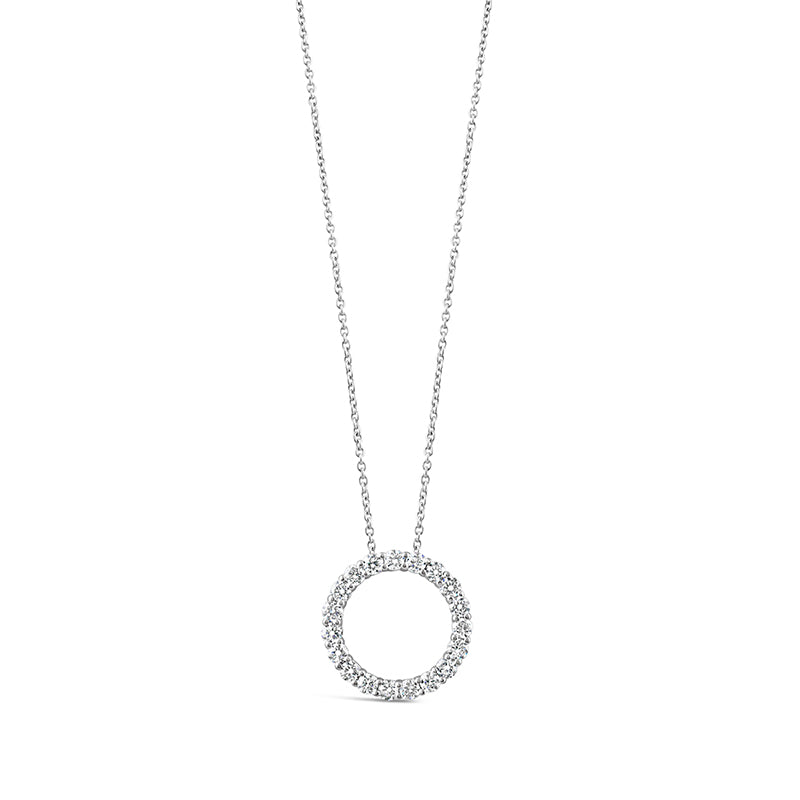 Round Brilliant Cut Diamond Open Circle Pendant 0.99ct