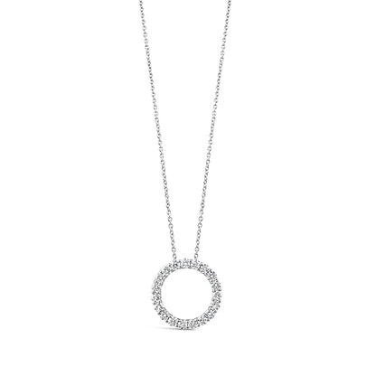 Round Brilliant Cut Diamond Open Circle Pendant 0.99ct
