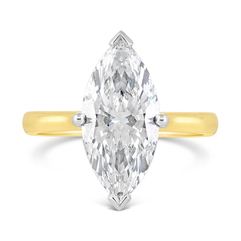 Marquise Cut Diamond Solitaire Engagement Ring 3.42ct