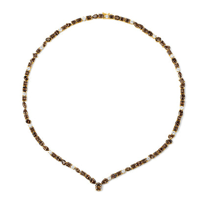 18ct Yellow Gold Multi-Cut Cognac Diamond Necklace
