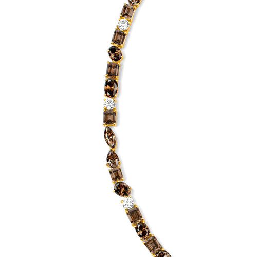 18ct Yellow Gold Multi-Cut Cognac Diamond Necklace