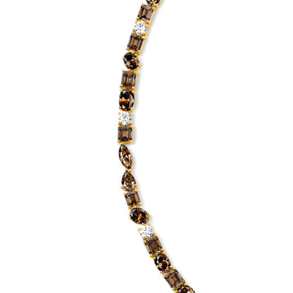 18ct Yellow Gold Multi-Cut Cognac Diamond Necklace