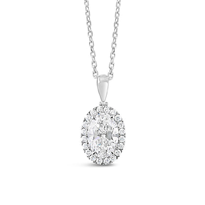 Oval Cut Laboratory Grown Diamond Halo Pendant 2.01ct