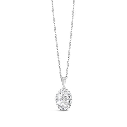 Oval Cut Laboratory Grown Diamond Halo Pendant 2.01ct