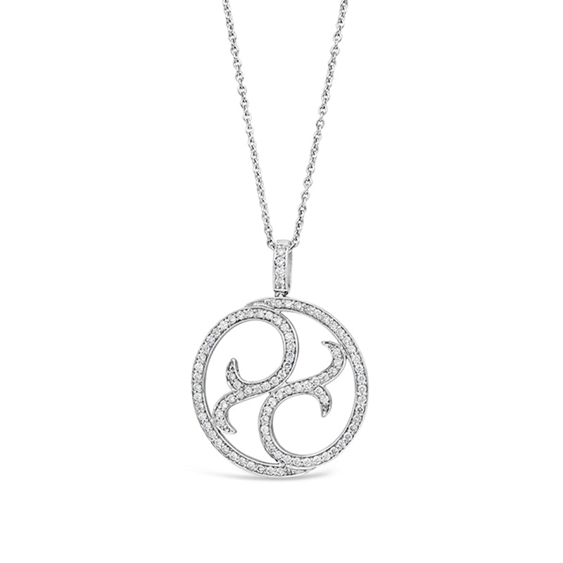 Diamond Floral Circle Pendant