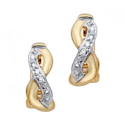 Diamond Crossover Hoop Earrings