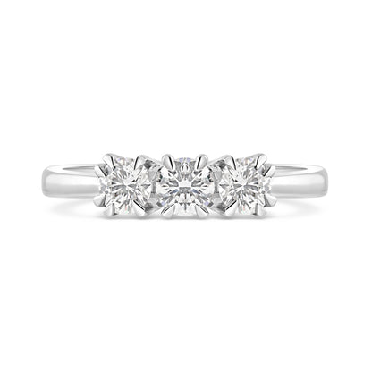 Damiani Round Brilliant Three Stone Diamond Ring 0.66ct