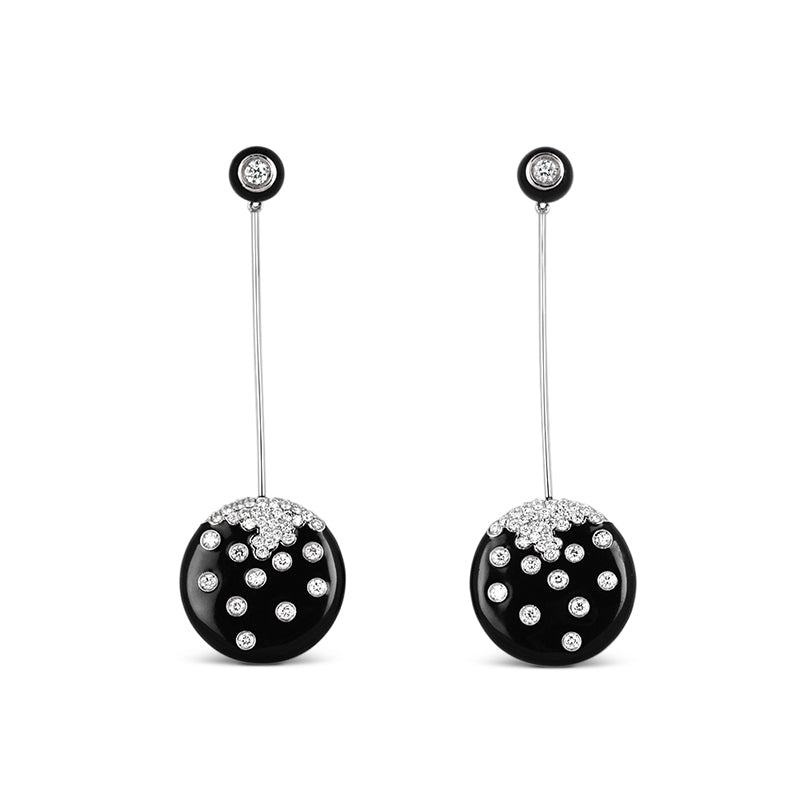 Damiani Diamond & Onyx Drop Earrings