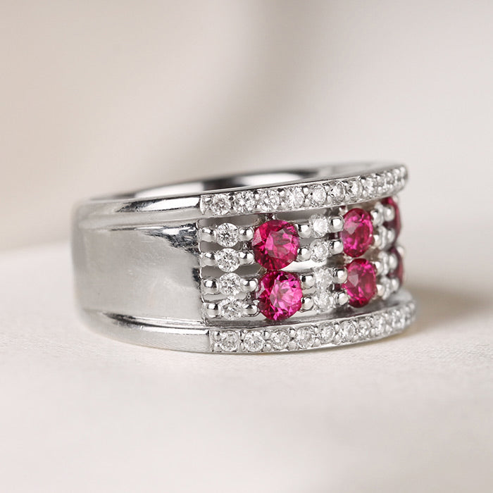 Diamond &amp; Ruby Layer Ring