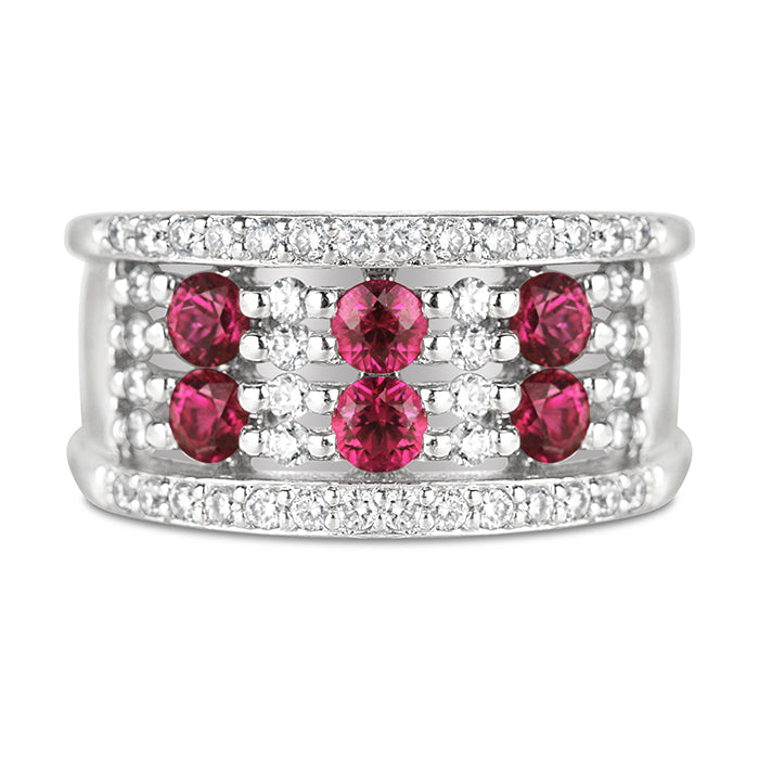 Diamond &amp; Ruby Layer Ring