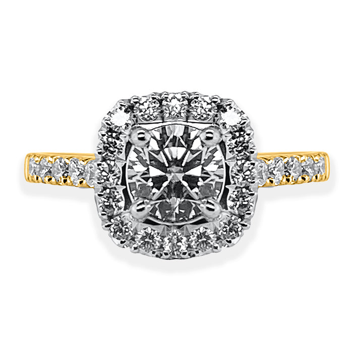 Cushion Halo Engagement Ring 1.55ct