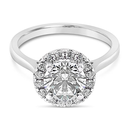 Round Brilliant Halo Engagement ring 1.66ct - Laboratory Grown Diamond