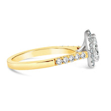 Load image into Gallery viewer, Pear Halo Engagement Ring 0.93ct