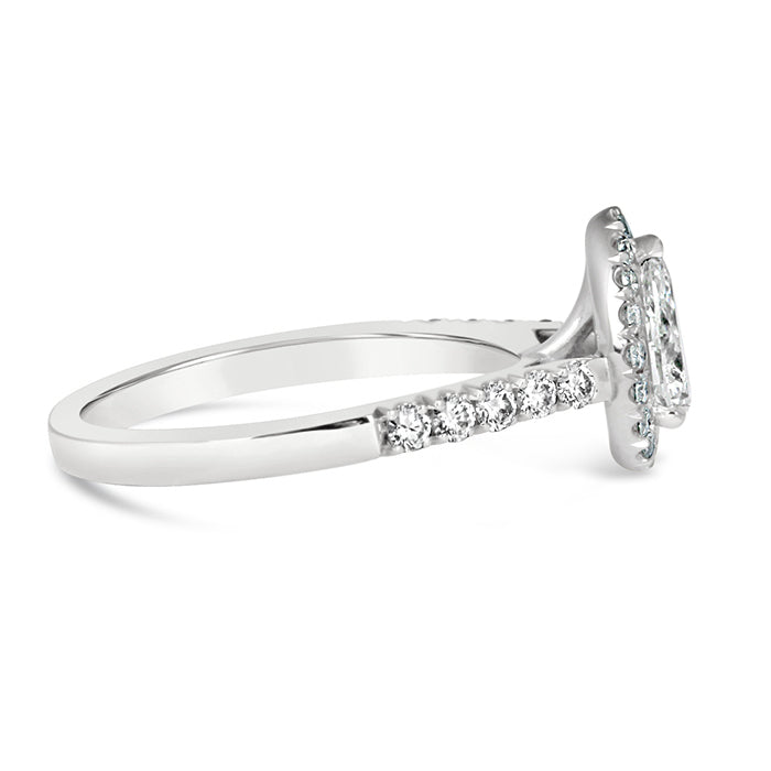 Pear Halo Engagement Ring 0.90ct- Laboratory Grown Diamond