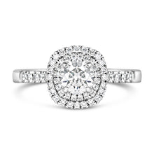 Load image into Gallery viewer, Round Brilliant Cushion Halo Engagement Ring 0.82ct - Laboratory Grown Diamond