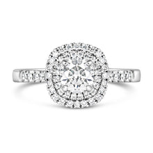 Load image into Gallery viewer, Round Brilliant Cushion Halo Engagement Ring 1ct - Laboratory Grown Diamond