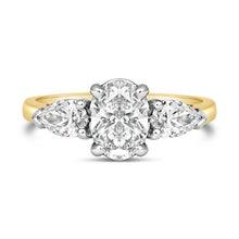 Load image into Gallery viewer, Oval &amp; Pear Three Stone Engagement Ring 1.40ct - Laboratory Grown Diamonds