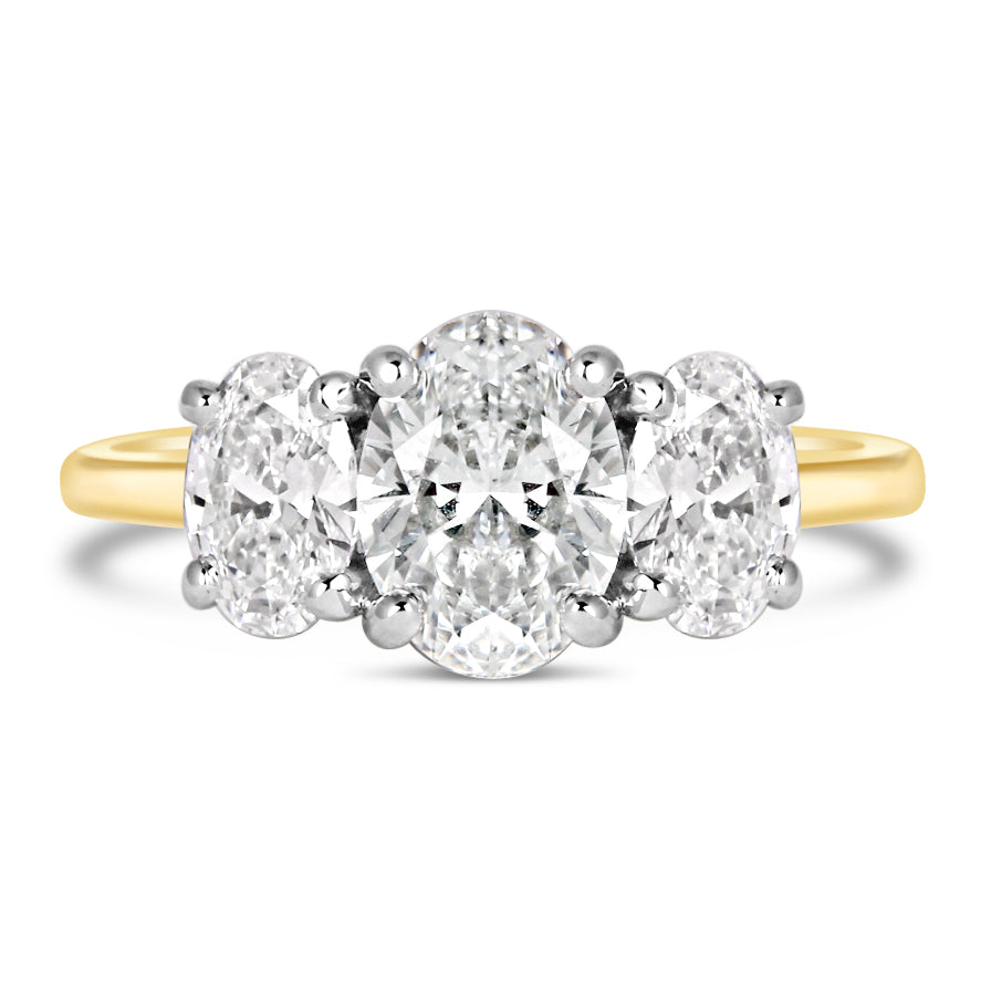 Oval Three Stone Engagement Ring 2.20ct - Laboratory Grown Diamonds