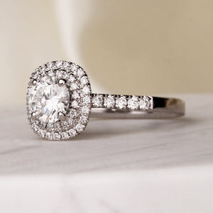 Round Brilliant Oval Halo Engagement Ring 1.10ct - Laboratory Grown Diamond