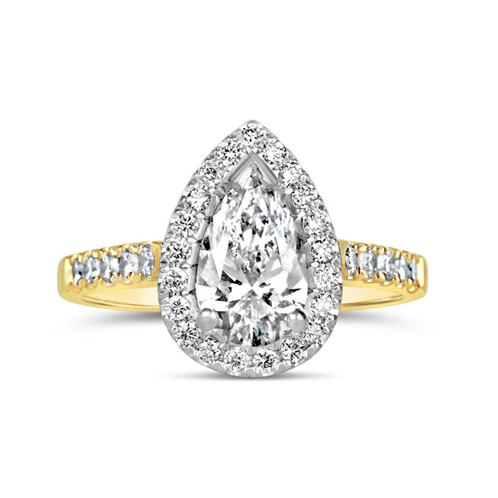 Pear Halo Engagement Ring 1.60ct - Laboratory Grown Diamond