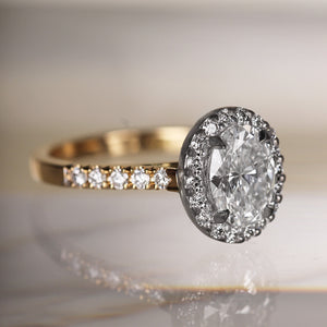 Oval Halo Engagment Ring 1.60ct - Laboratory Grown Diamond