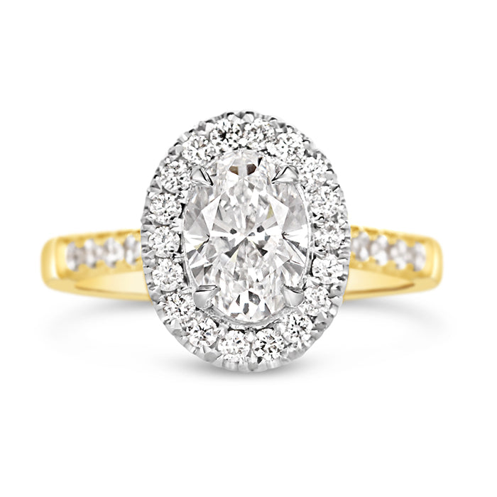 Oval Halo Engagment Ring 1.60ct - Laboratory Grown Diamond