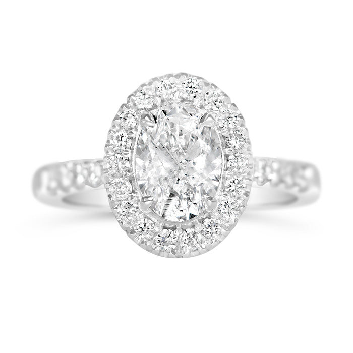 Oval Halo Engagment Ring 1.50ct