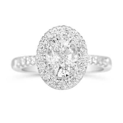 Oval Halo Engagment Ring 1.50ct