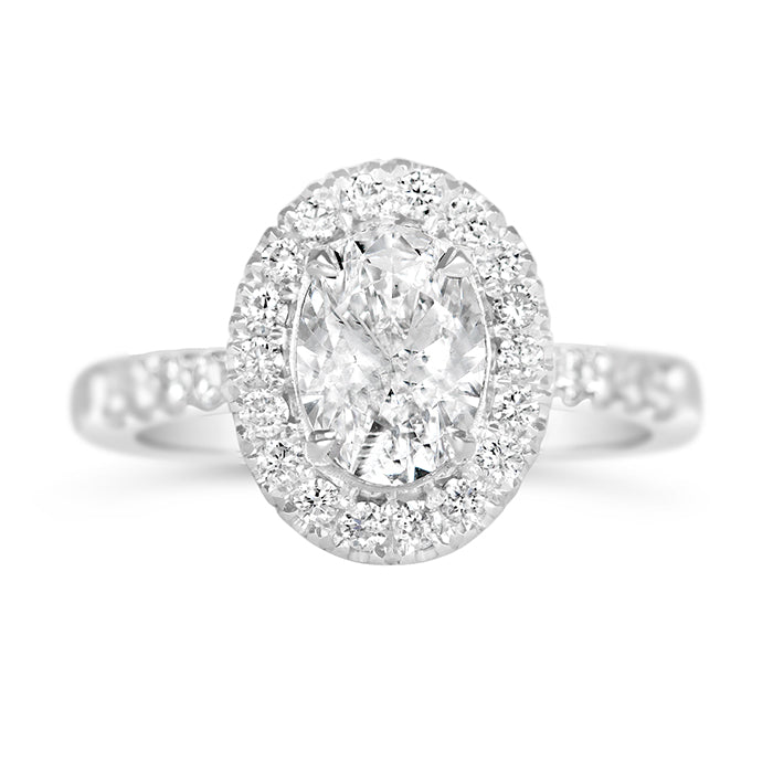 Oval Halo Engagment Ring 1.50ct - Laboratory Grown Diamond