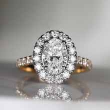 Load image into Gallery viewer, Oval Halo Engagment Ring 2.40ct - Laboratory Grown Diamond