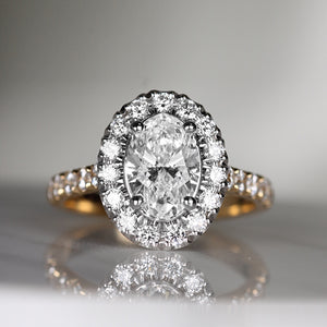 Oval Halo Engagment Ring 2.40ct - Laboratory Grown Diamond
