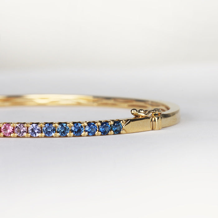 Rocks Multi Coloured Sapphire Rainbow Bangle