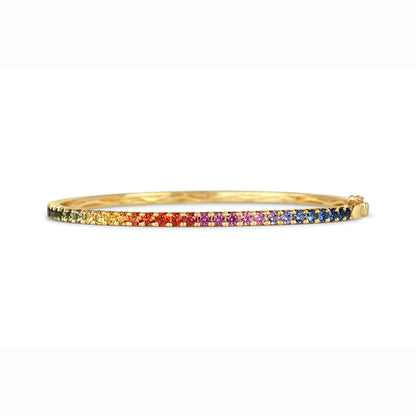 Rocks Multi Coloured Sapphire Rainbow Bangle