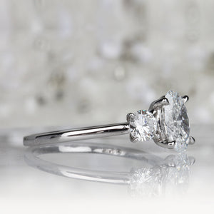 Oval & Round Brilliant Three Stone Engagement Ring 1.50ct - Laboratory Grown Diamonds