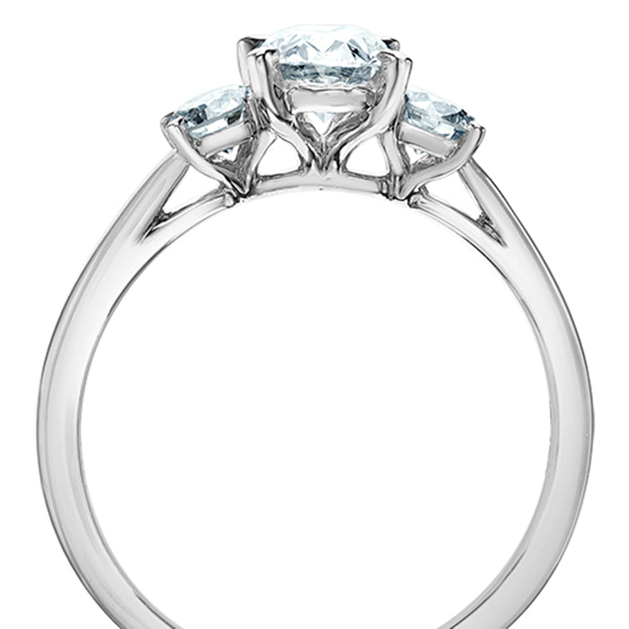 Oval &amp; Round Brilliant Three Stone Engagement Ring 1.50ct - Laboratory Grown Diamonds