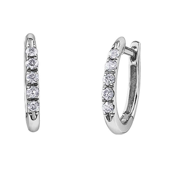 Rocks Diamond Oval Hoop Earrings - 0.25ct