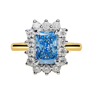 Rocks Blue Diamond Cluster Engagement Ring - 2.21ct