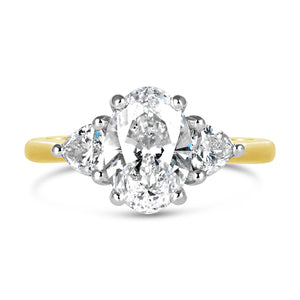 Rocks Oval & Trillion Three Stone Engagement Ring 2.12ct - Laboratory Grown Diamonds