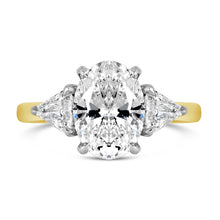 Load image into Gallery viewer, Rocks Oval &amp; Trillion Three Stone Engagement Ring 2.70ct - Laboratory Grown Diamonds
