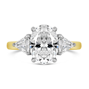 Rocks Oval & Trillion Three Stone Engagement Ring 2.70ct - Laboratory Grown Diamonds