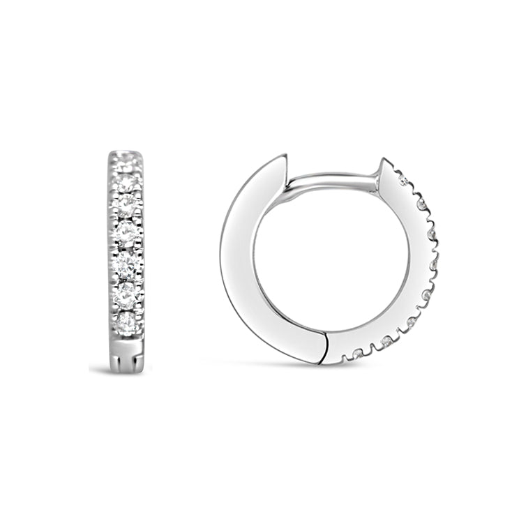 Rocks Diamond Huggie Hoop Earrings - 12mm