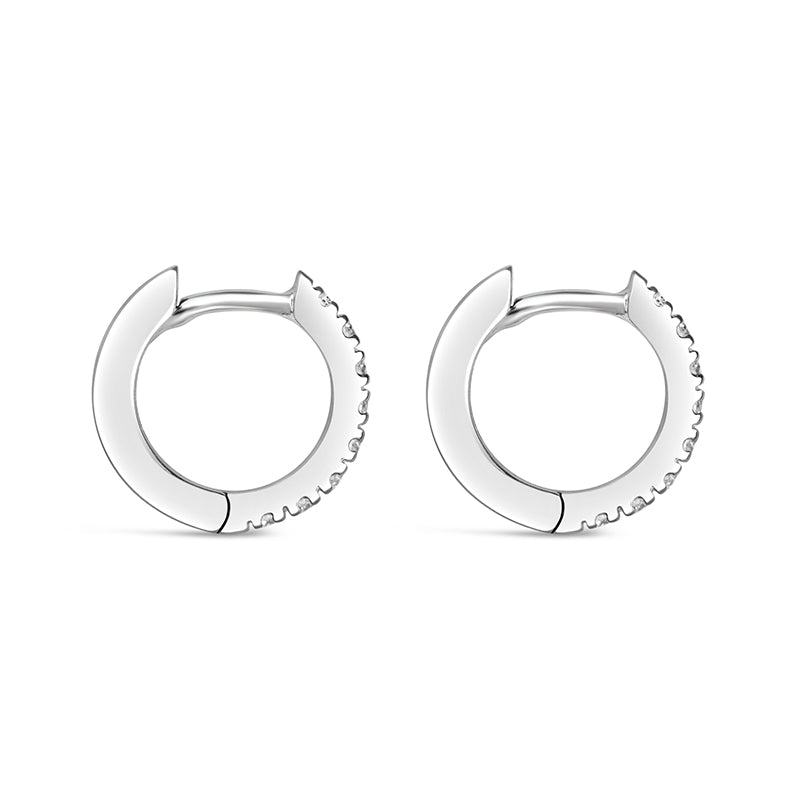 Rocks Diamond Huggie Hoop Earrings - 12mm