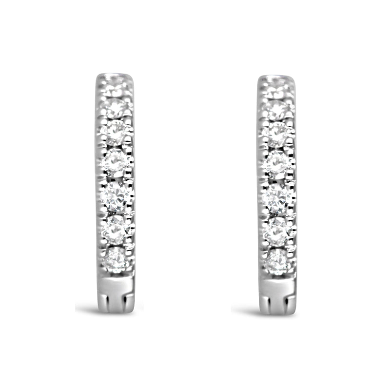 Rocks Diamond Huggie Hoop Earrings - 12mm