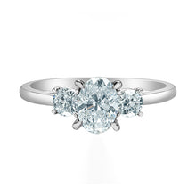Load image into Gallery viewer, Oval &amp; Round Brilliant Three Stone Engagement Ring 1.56ct