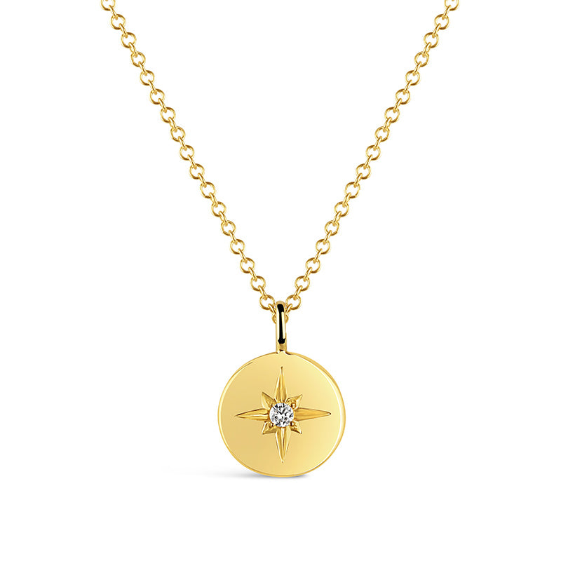 Rocks North Star Diamond &amp; Round Disc Pendant