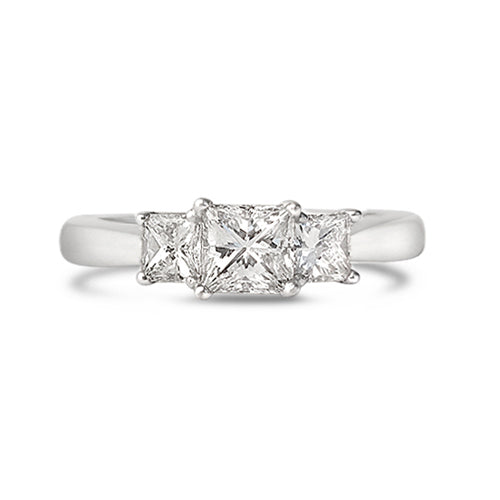 Princess Cut Three Stone Engagement Ring